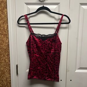 White House Black Market Pink Animal Print Cami